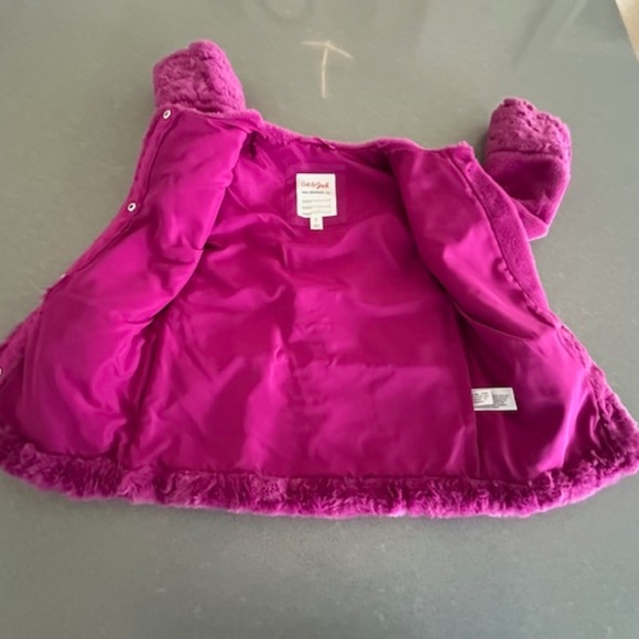 NWOT-Cat & Jack 5T Faux Fur Pink Medium Weight Coat-Never worn/washed - Picture 6 of 7